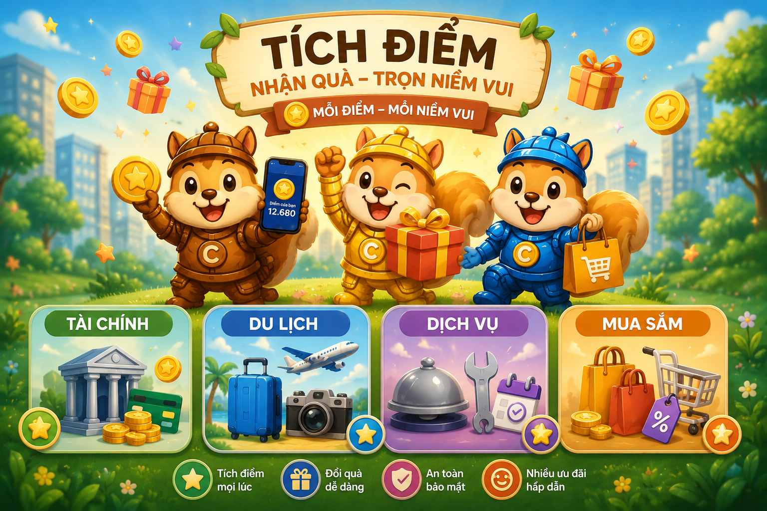 Ưu đãi mua sắm, tích điểm hoàn tiền
